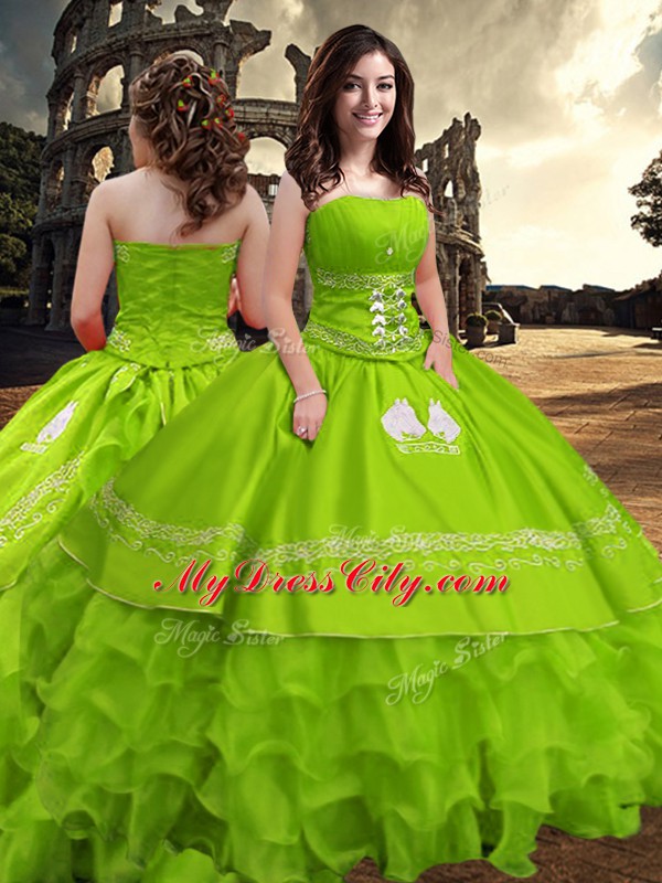 Floor Length Ball Gowns Sleeveless Quinceanera Gowns Zipper