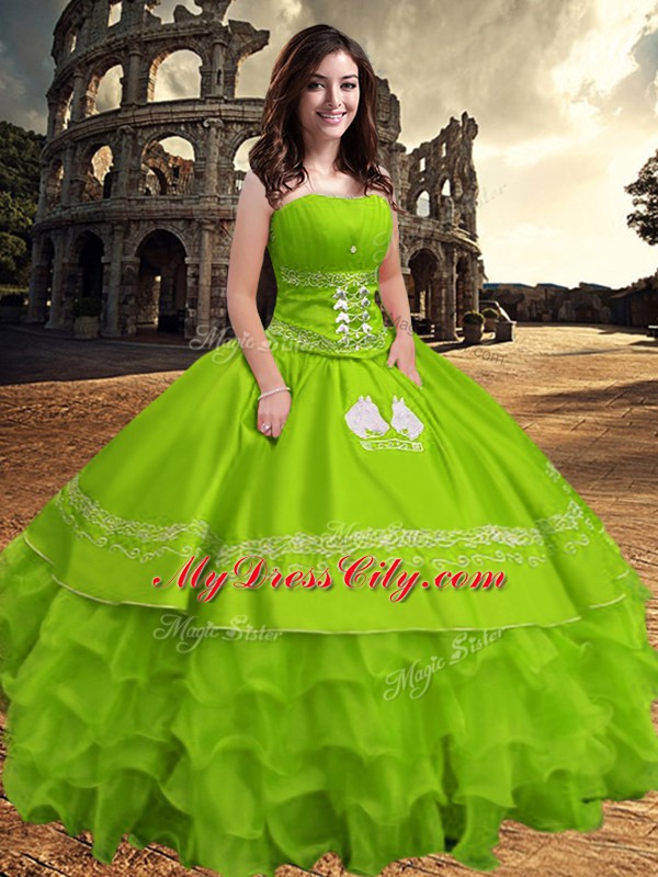 Floor Length Ball Gowns Sleeveless Quinceanera Gowns Zipper