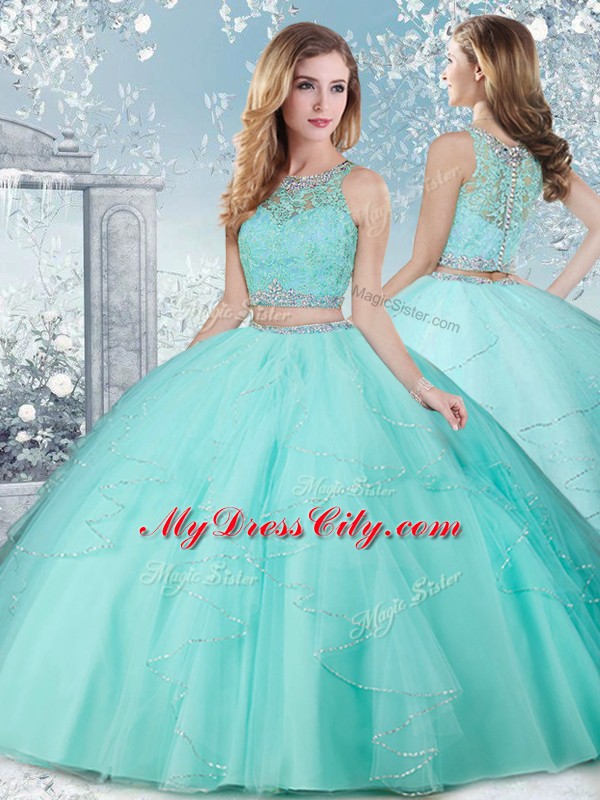 Elegant Sleeveless Clasp Handle Floor Length Beading 15th Birthday Dress