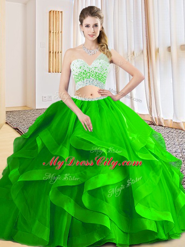 Tulle One Shoulder Sleeveless Criss Cross Beading and Ruffled Layers 15 Quinceanera Dress in