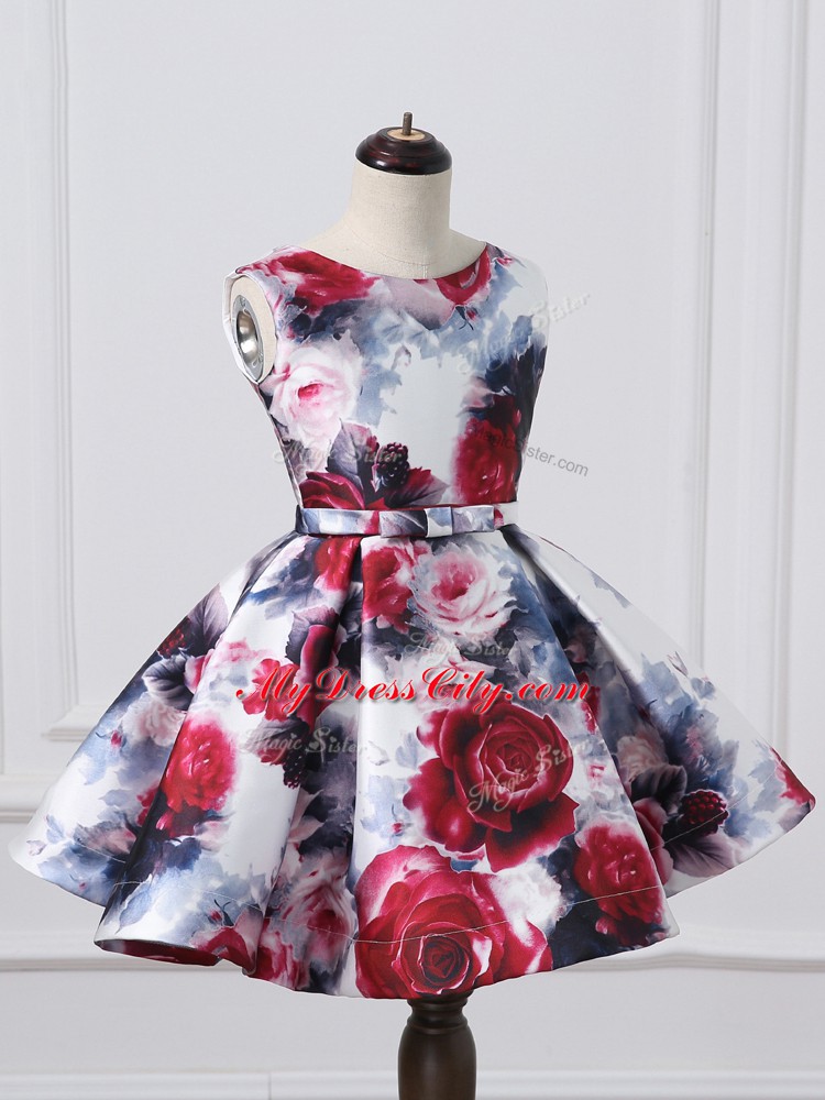 Cheap Sleeveless Pattern and Belt Zipper Party Dress Wholesale