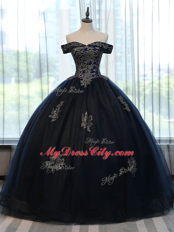 Sleeveless Lace Up Floor Length Appliques Vestidos de Quinceanera