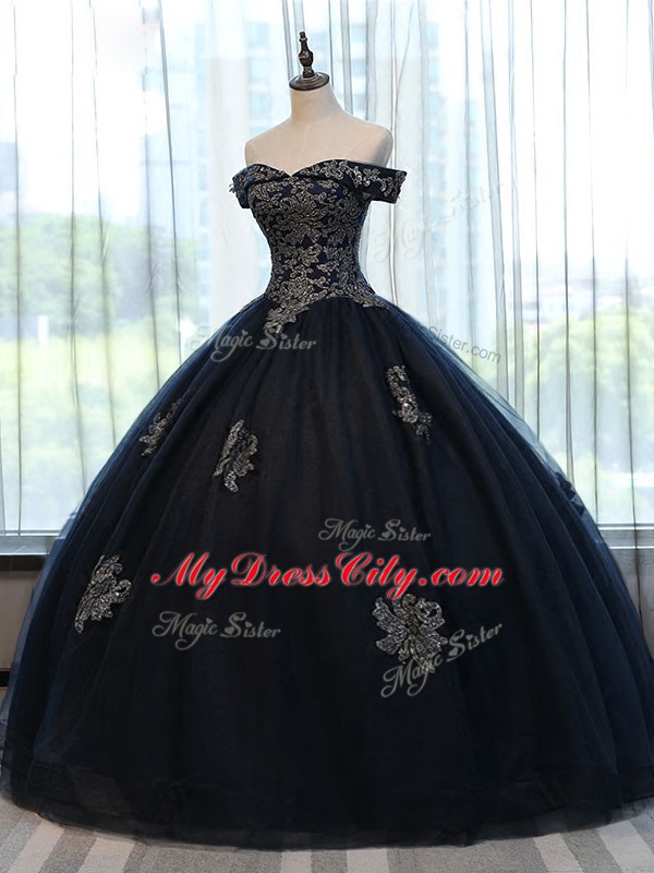 Sleeveless Lace Up Floor Length Appliques Vestidos de Quinceanera