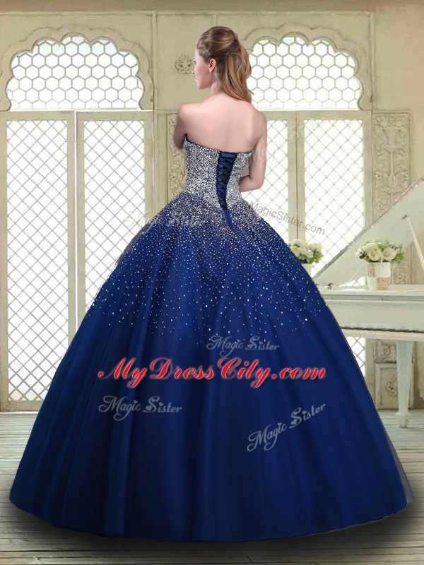 Dark Green 15th Birthday Dress Military Ball and Sweet 16 and Quinceanera with Beading Strapless Sleeveless Lace Up