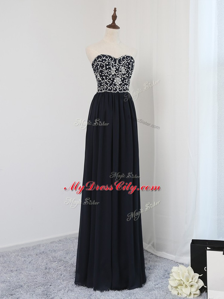 Inexpensive Sleeveless Zipper Floor Length Beading Prom Dress