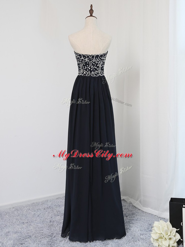 Inexpensive Sleeveless Zipper Floor Length Beading Prom Dress