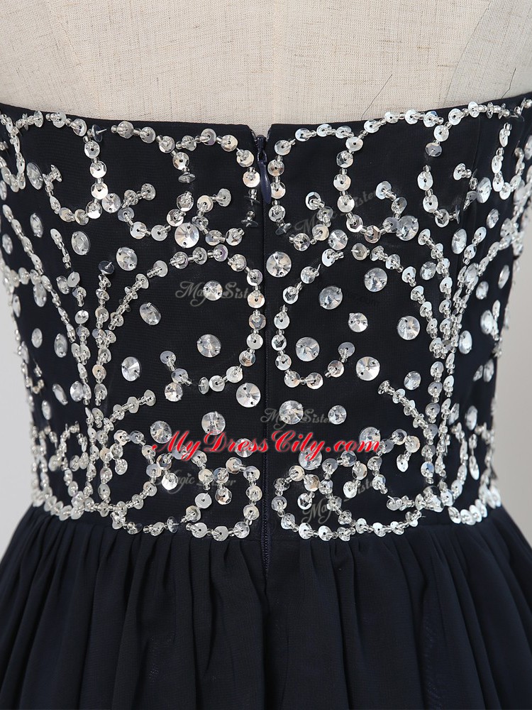 Inexpensive Sleeveless Zipper Floor Length Beading Prom Dress