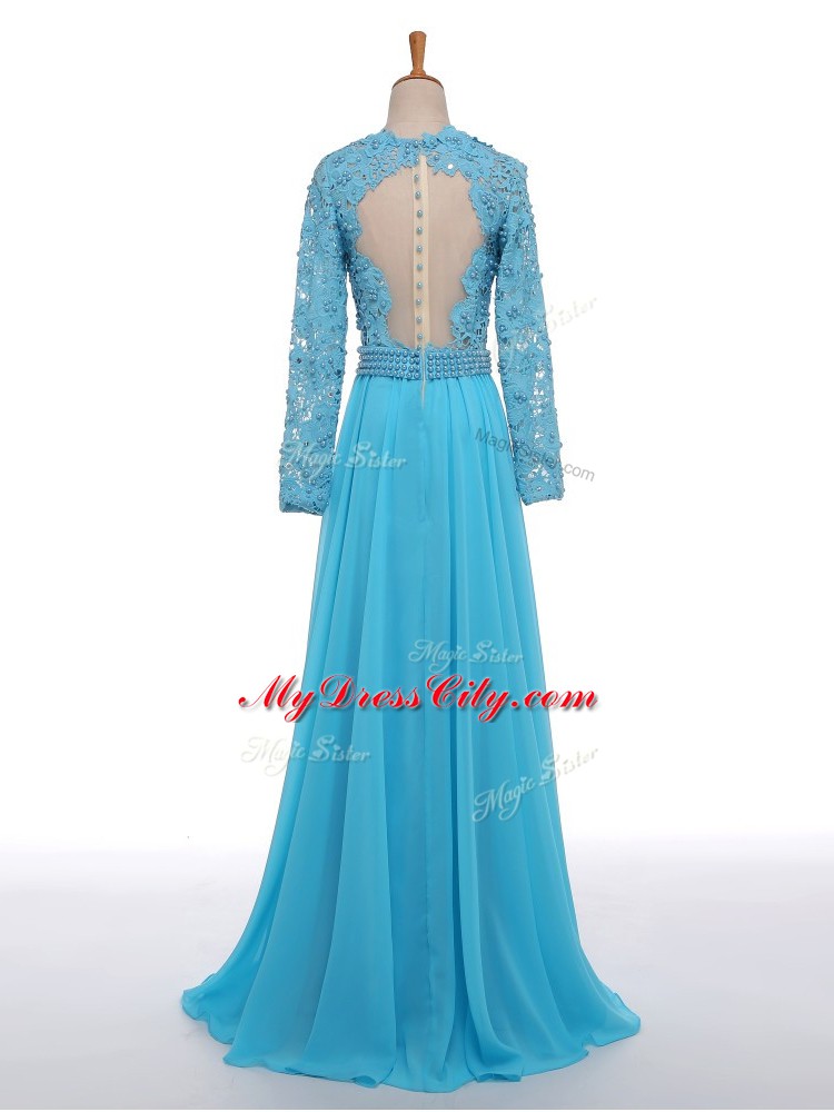 Long Sleeves Lace Zipper Mother of the Bride Dress