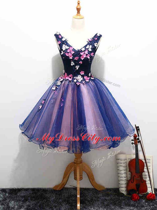 Low Price Multi-color Sleeveless Organza Lace Up Dress for Prom for Prom and Party and Military Ball