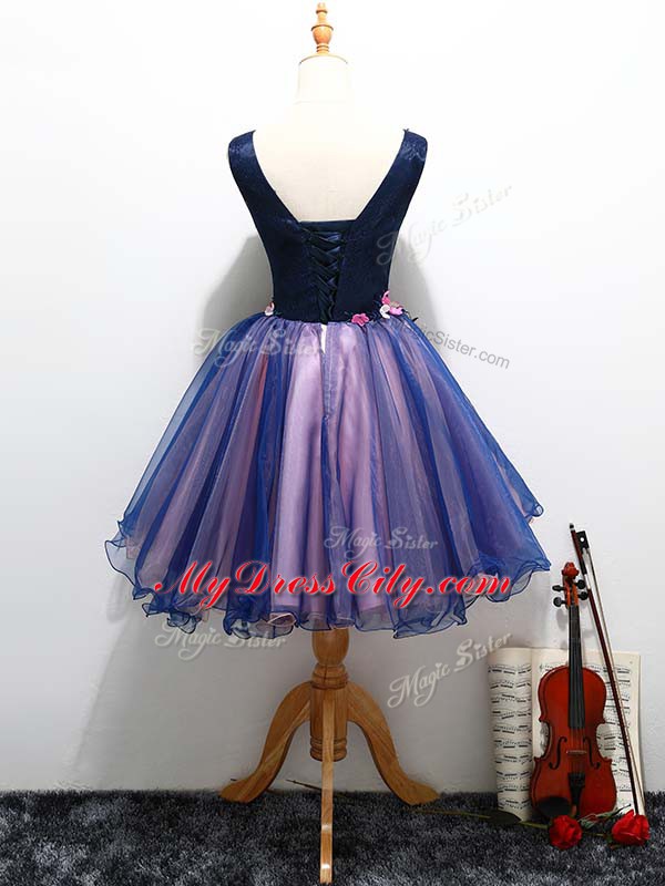 Low Price Multi-color Sleeveless Organza Lace Up Dress for Prom for Prom and Party and Military Ball