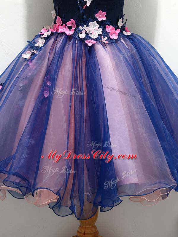 Low Price Multi-color Sleeveless Organza Lace Up Dress for Prom for Prom and Party and Military Ball