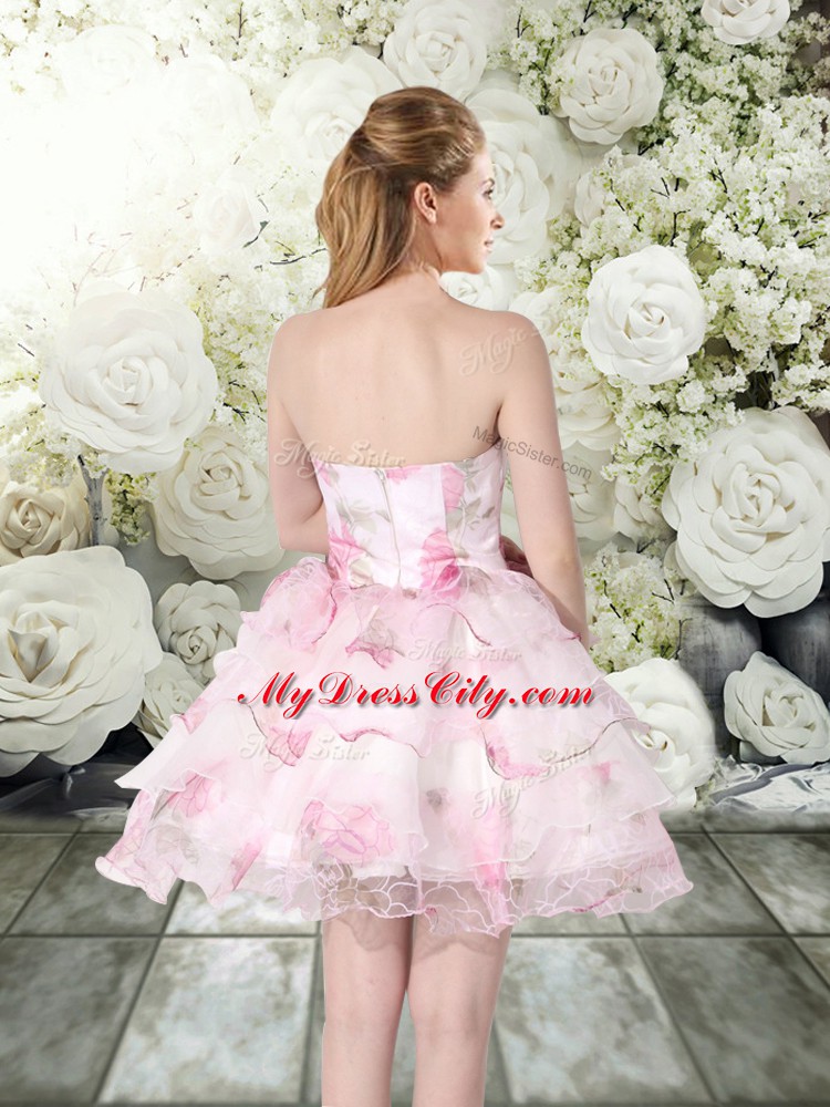 Clearance Multi-color Zipper Off The Shoulder Hand Made Flower Wedding Dresses Organza Sleeveless