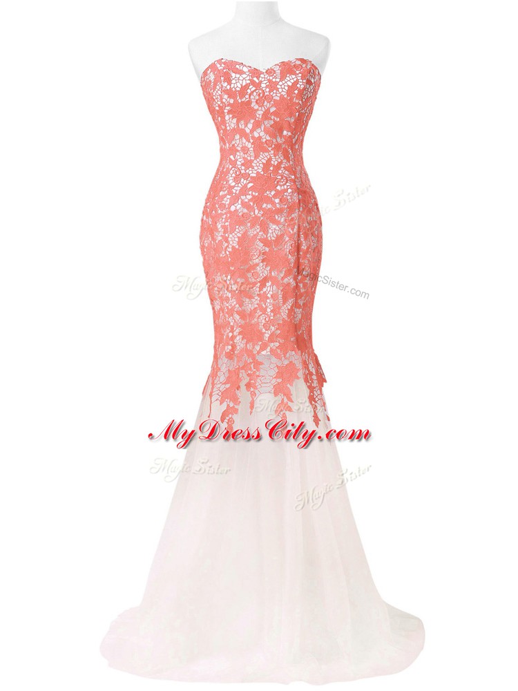 Modest Sleeveless Lace Up Floor Length Lace and Appliques Formal Evening Gowns