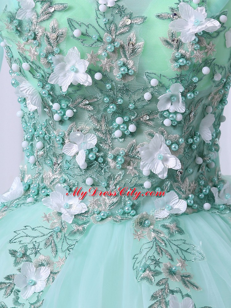 Traditional Jewelry 3 4 Length Sleeve Beading Lace Up Quinceanera Dress