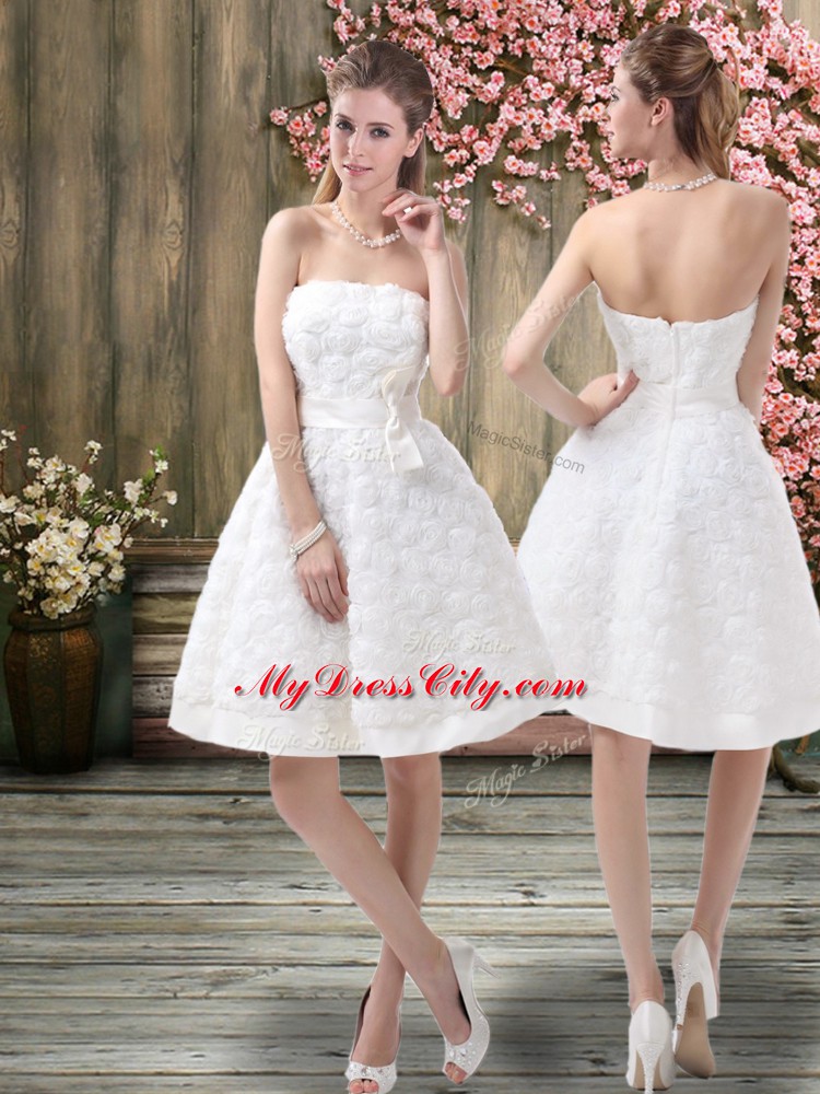 Sleeveless Belt Zipper Wedding Dresses