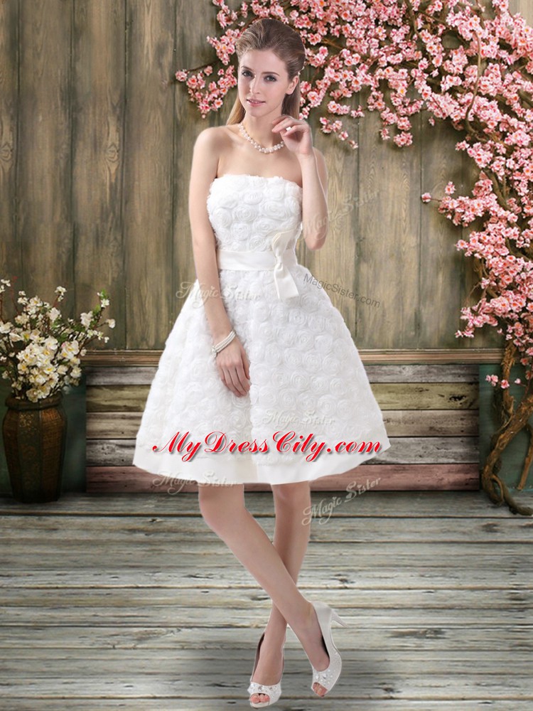 Sleeveless Belt Zipper Wedding Dresses