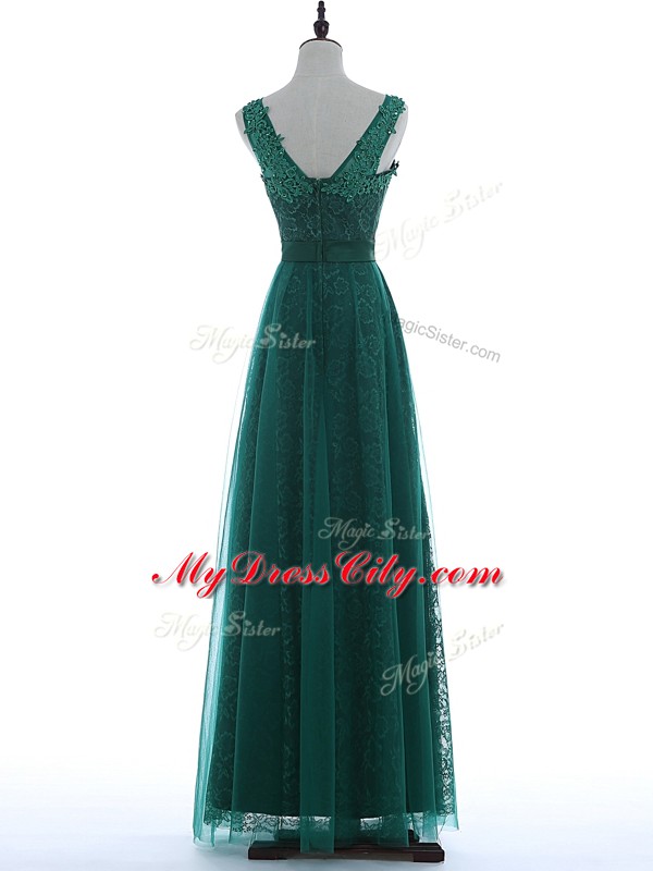 Green Sleeveless Tulle Zipper Homecoming Dress for Prom and Party