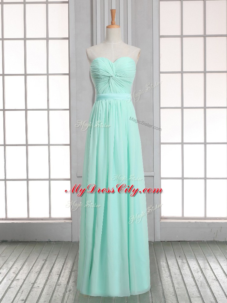 Apple Green Sweetheart Neckline Ruching Evening Dress Sleeveless Lace Up