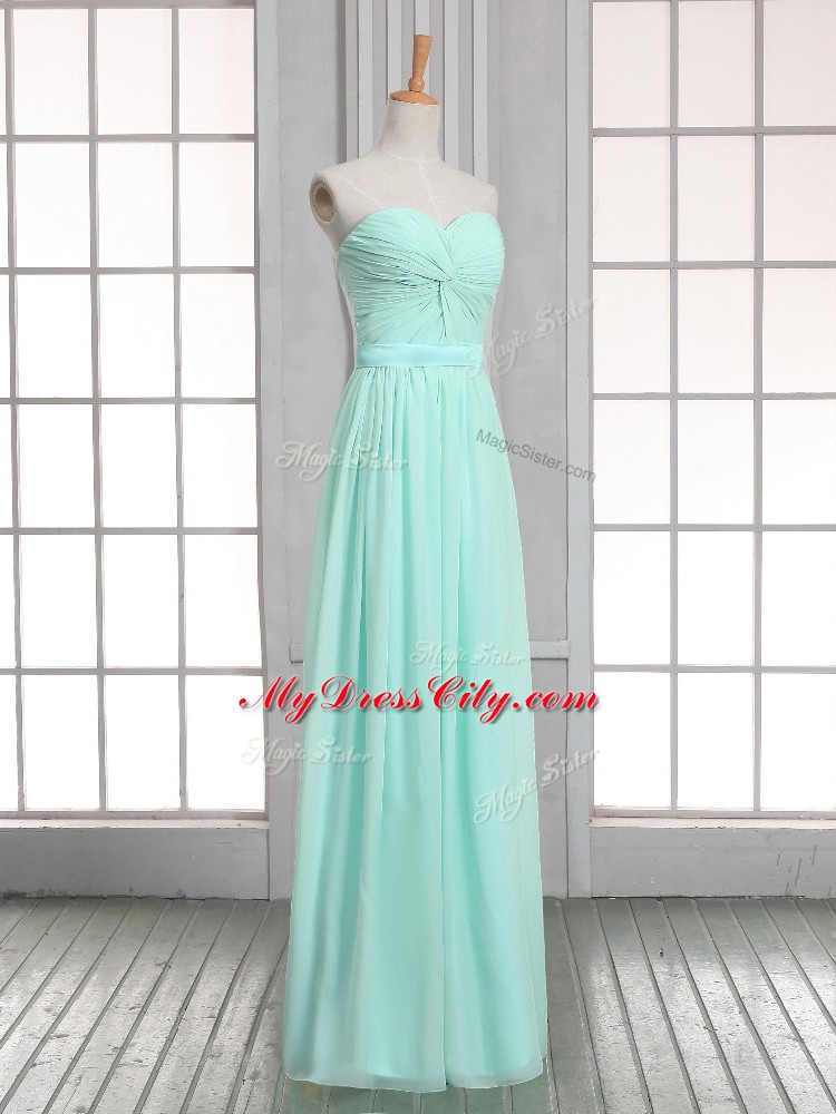 Apple Green Sweetheart Neckline Ruching Evening Dress Sleeveless Lace Up