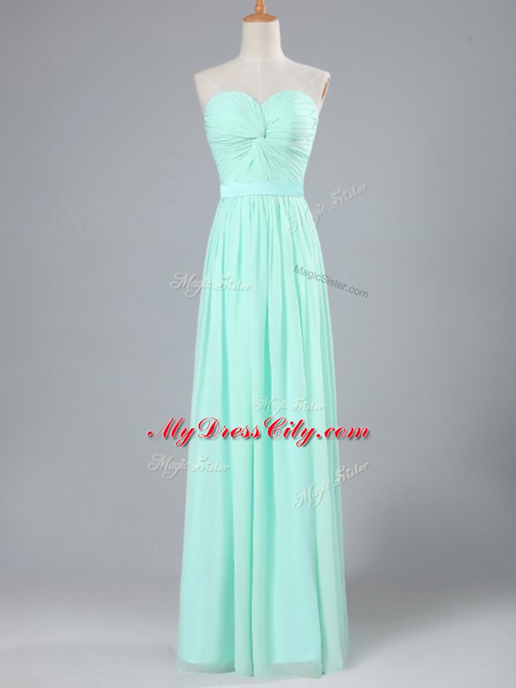 Apple Green Sweetheart Neckline Ruching Evening Dress Sleeveless Lace Up