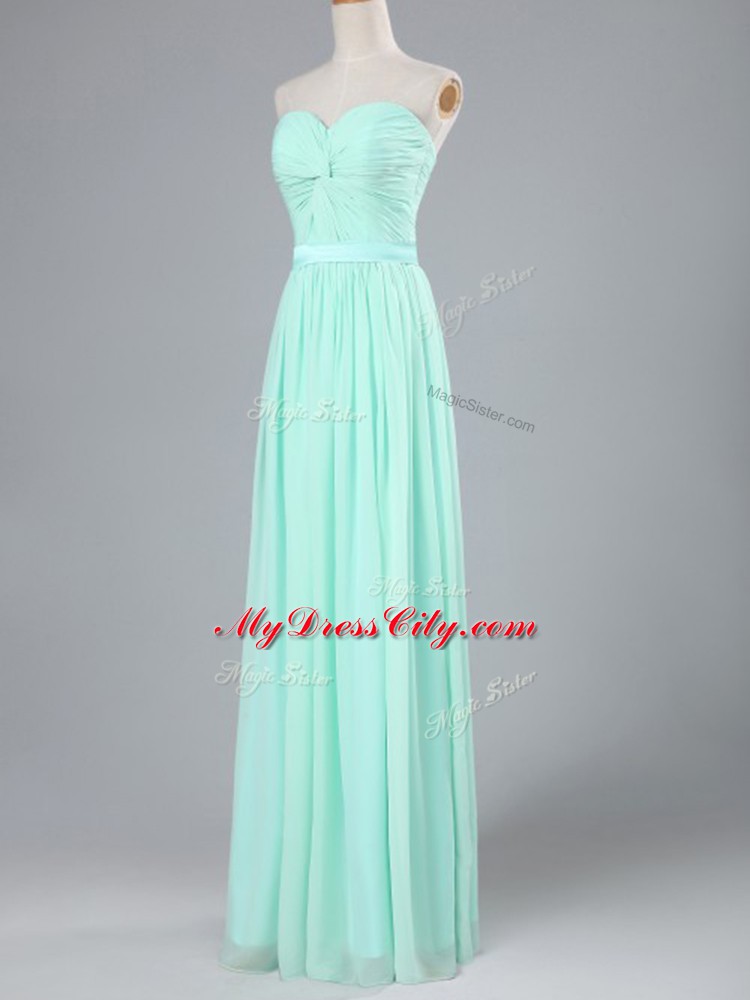 Apple Green Sweetheart Neckline Ruching Evening Dress Sleeveless Lace Up