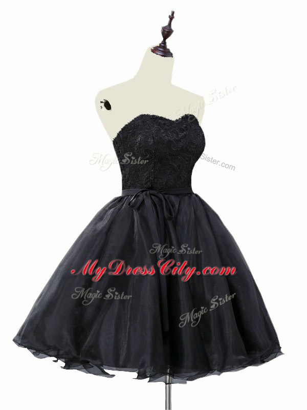 Sweetheart Sleeveless Organza Evening Dress Lace and Sashes ribbons Lace Up