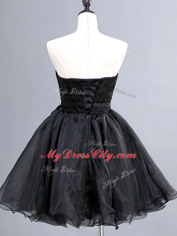 Sweetheart Sleeveless Organza Evening Dress Lace and Sashes ribbons Lace Up