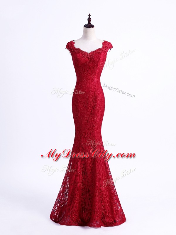 Lace Sleeveless Floor Length Womens Evening Dresses and Lace