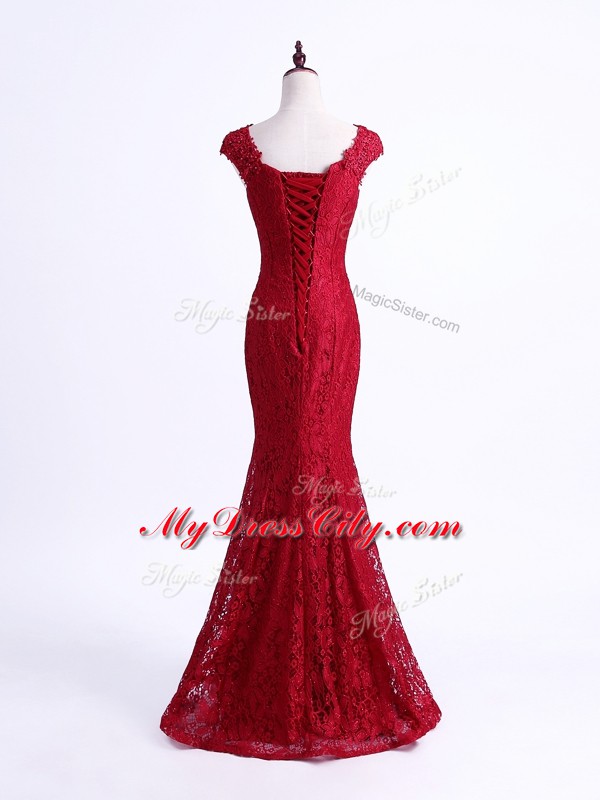 Lace Sleeveless Floor Length Womens Evening Dresses and Lace