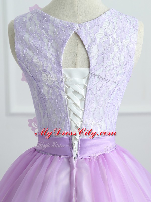 Clearance Sleeveless Lace and Appliques and Bowknot Lace Up 15th Birthday Dress