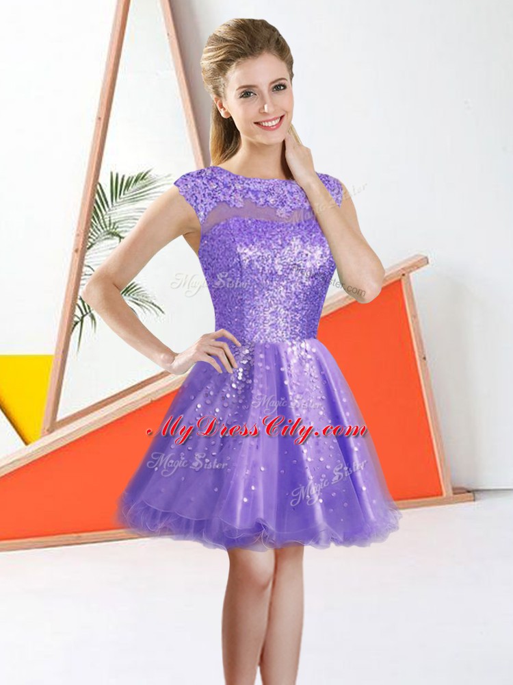 Top Selling Sleeveless Backless Knee Length Beading and Lace Quinceanera Court Dresses