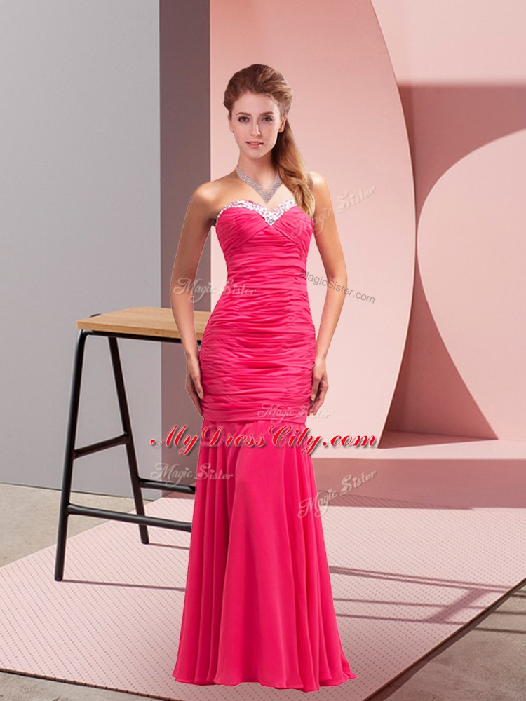 Suitable Hot Pink Sweetheart Neckline Sequins Homecoming Dress Sleeveless Lace Up