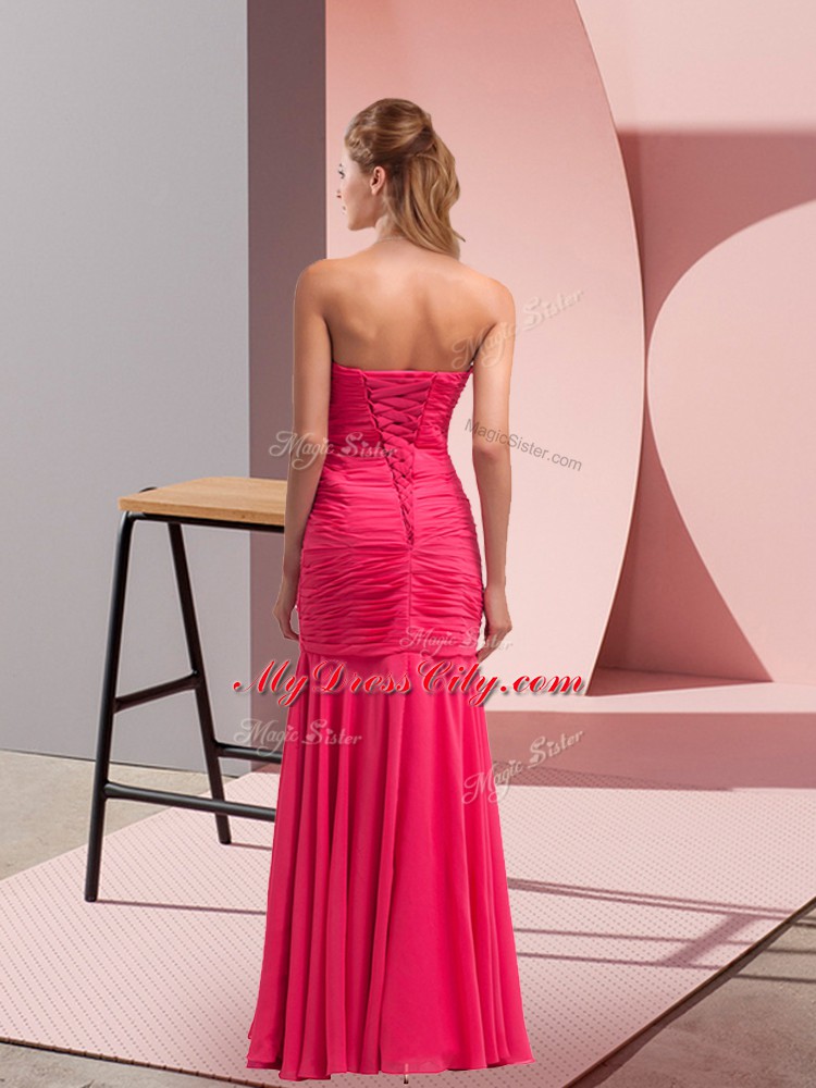 Suitable Hot Pink Sweetheart Neckline Sequins Homecoming Dress Sleeveless Lace Up