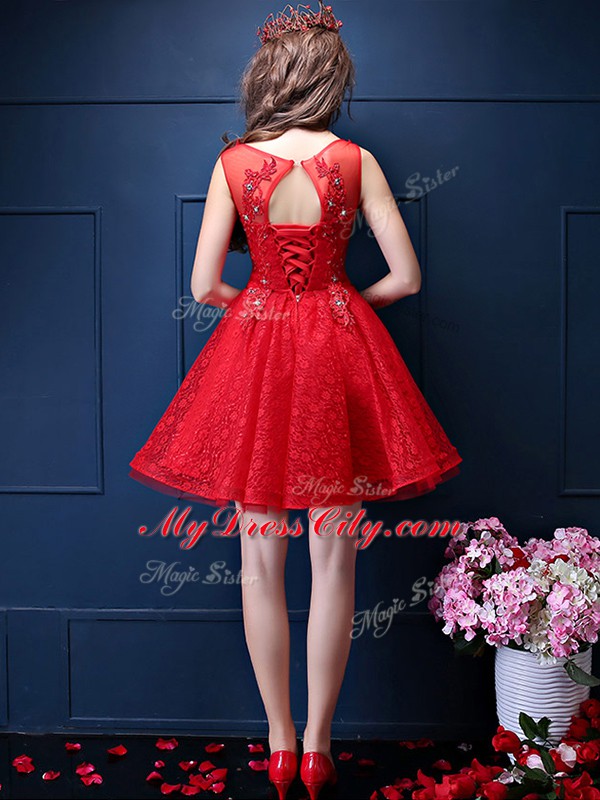 New Arrival Bateau Sleeveless Lace Up Wedding Party Dress Turquoise Tulle