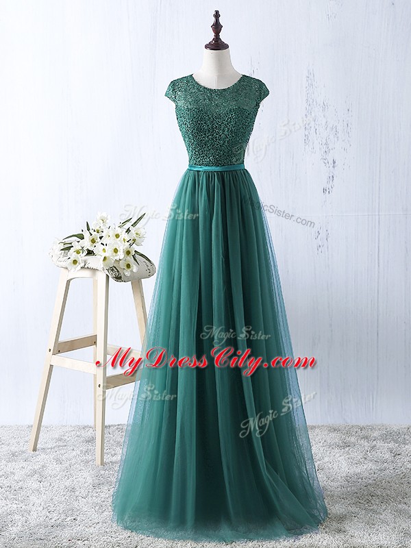 Discount Green Zipper Scoop Beading Womens Evening Dresses Tulle Sleeveless