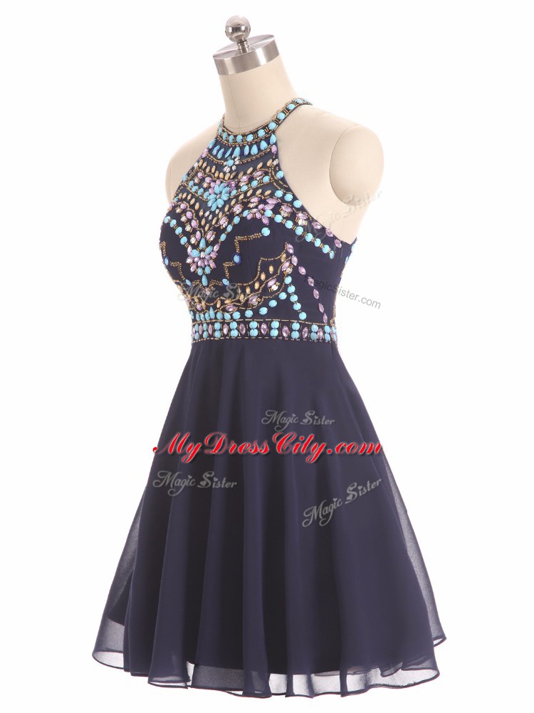 Sweet Sleeveless Beading Side Zipper Homecoming Dress