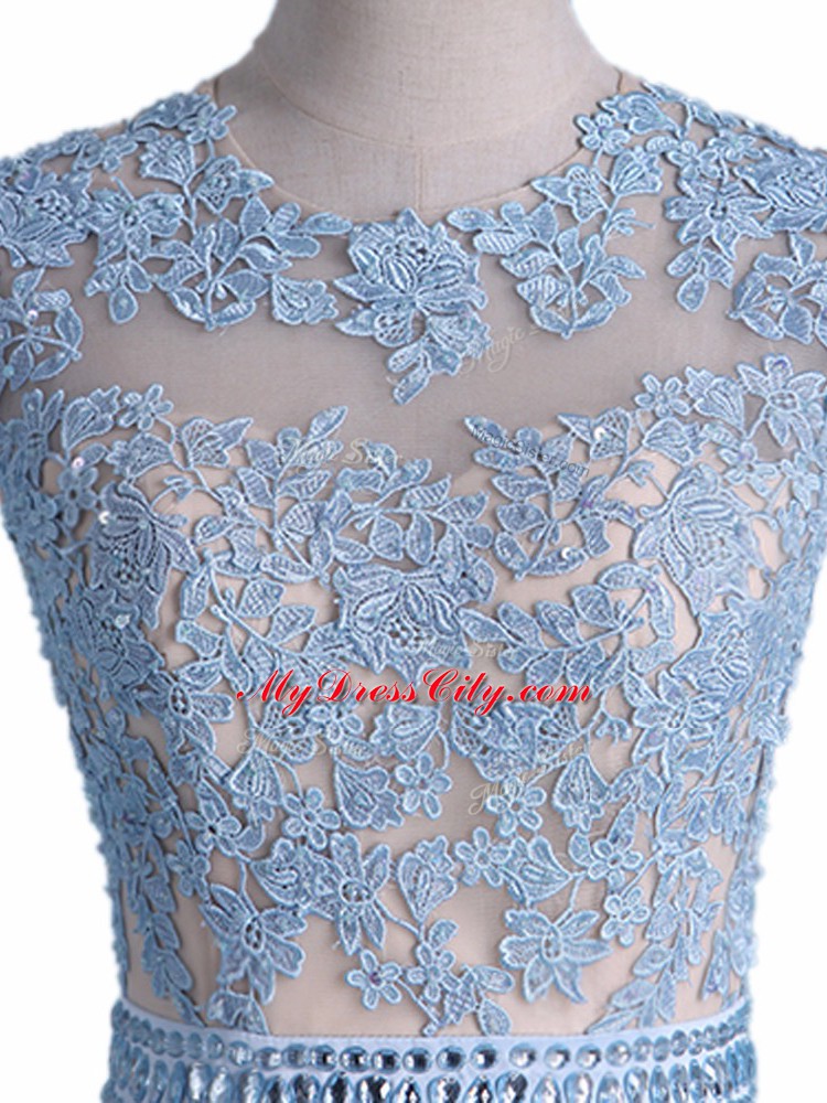 Affordable Sleeveless Beading and Lace Zipper Prom Evening Gown