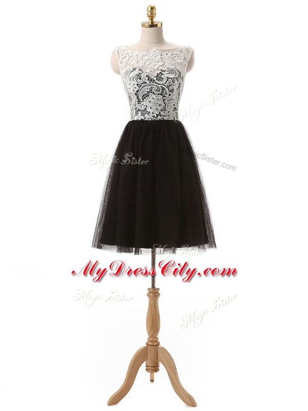 Sophisticated Tulle Sleeveless Mini Length Prom Evening Gown and Lace and Appliques