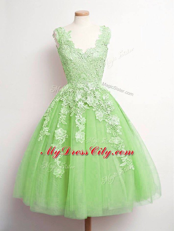 Custom Made Sleeveless Lace Lace Up Court Dresses for Sweet 16