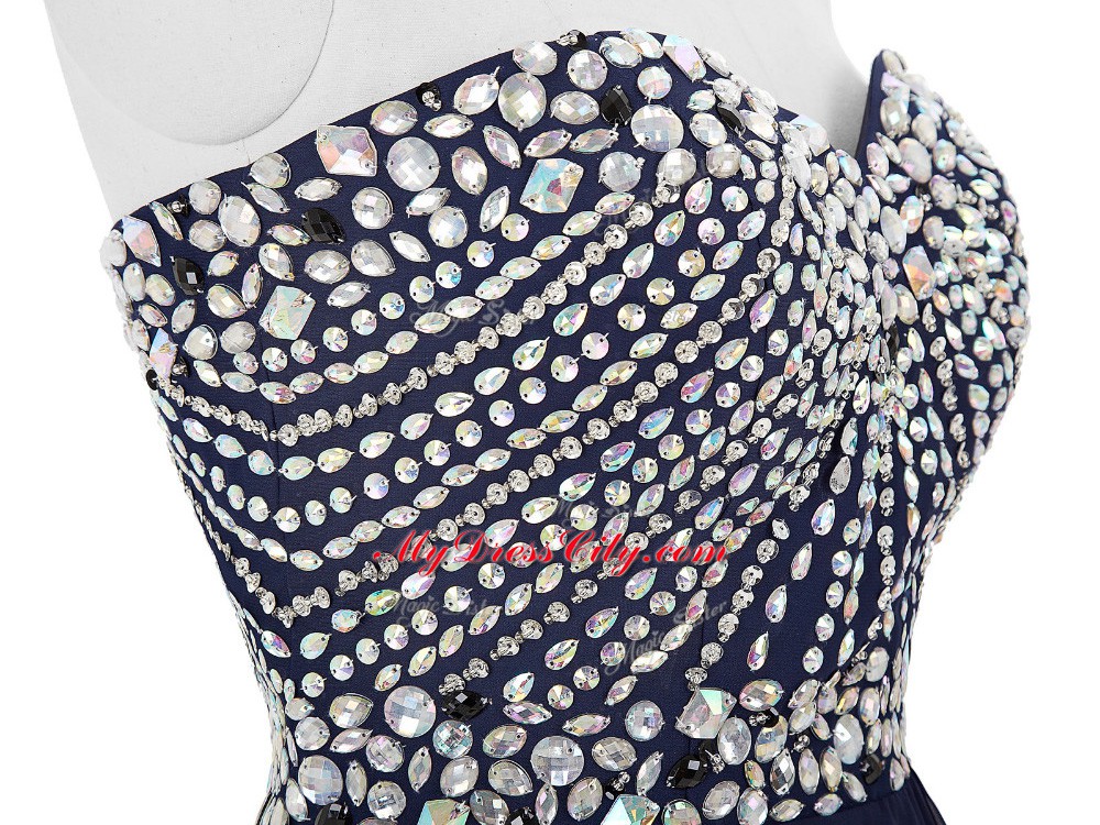 Sweetheart Sleeveless Chiffon Club Wear Beading Lace Up