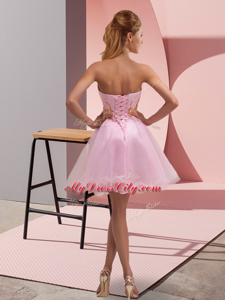 Charming Sweetheart Sleeveless Tulle Prom Dresses Beading and Ruching Lace Up