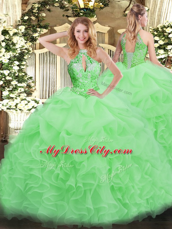 Hot Sale Sleeveless Beading Floor Length Vestidos de Quinceanera