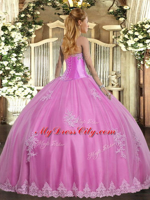 Vintage Sweetheart Sleeveless Tulle Vestidos de Quinceanera Beading and Appliques Lace Up