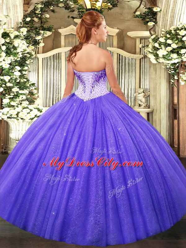 High End Sleeveless Beading Lace Up Quinceanera Dresses