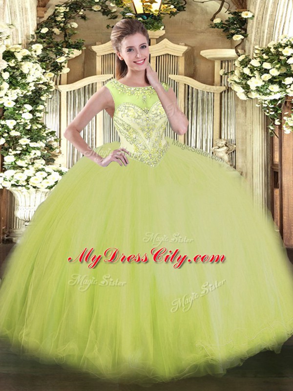 Spectacular Sleeveless Beading Zipper Quinceanera Gowns