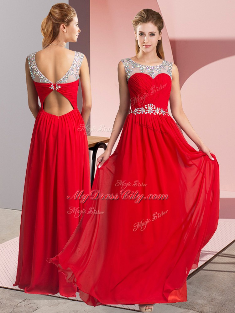 Suitable Sleeveless Beading Clasp Handle Dress for Prom