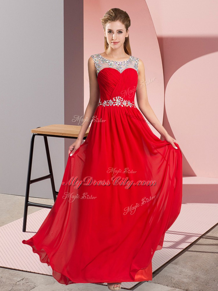 Suitable Sleeveless Beading Clasp Handle Dress for Prom