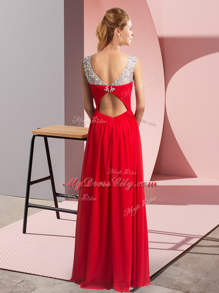 Suitable Sleeveless Beading Clasp Handle Dress for Prom