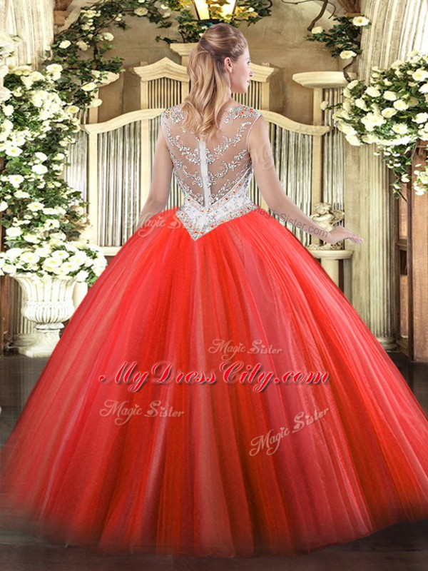 Floor Length Quinceanera Gown Scoop Sleeveless Zipper