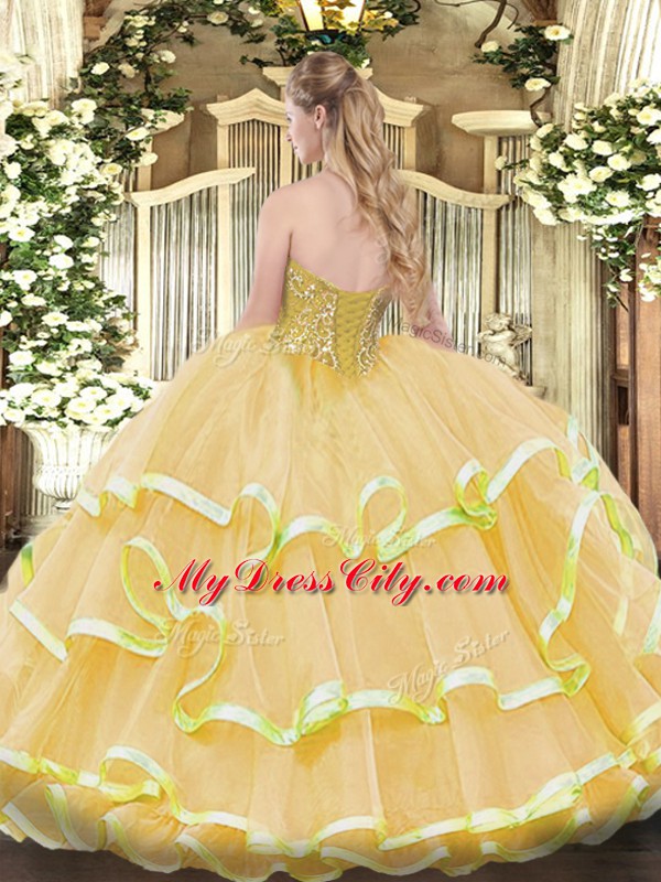 Traditional Organza Sleeveless Floor Length Quince Ball Gowns and Lace